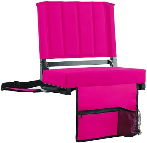SPORT BEATS Stadium Seats with Back Support Bleacher Chairs with Back and Cushion Thick Padded Bleacher Seats Includes Shoulder Strap