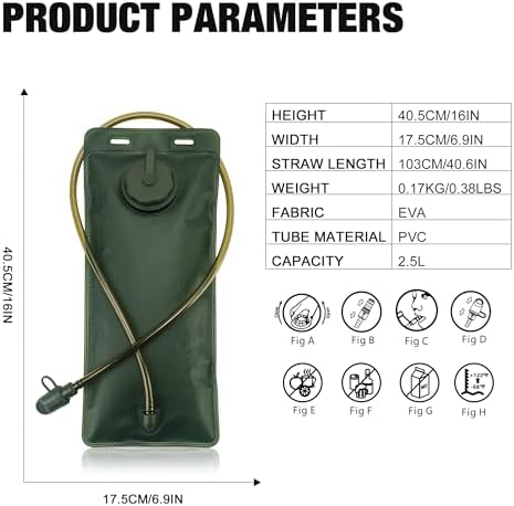 Mardingtop Hydration Bladder, 2.5 Liter Leak Proof Water Bladder,Military Hydration Pack Replacement for Hiking Biking Climbing Cycling Running Camping Backpack.