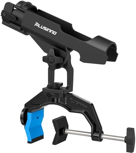 PLUSINNO 1/2/4 Pack Fishing Rod Holders for Boat, Fishing Rod Holder with Enlarge Clamp, Innovative Dual-V Shaped Design, Fit Round/Square Tube Boat Fishing, Fishing Gear, Fishing Gifts for Men