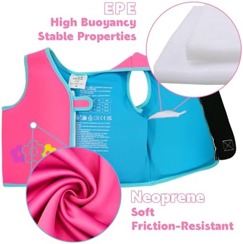 Pottwal Swim Vest for Kids - Swim Jacket for 1-2 Years (24-33LBS) - Buoyancy Aid Made of Neoprene & EPE - with Adjustable Crotch Strap