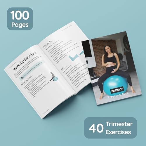 BABYGO® Birthing Ball for Pregnancy & Labor + Our Award Winning Book - Exercise, Birth & Recovery Plan, 5X Stronger Than a Yoga Ball with Eco Friendly Material