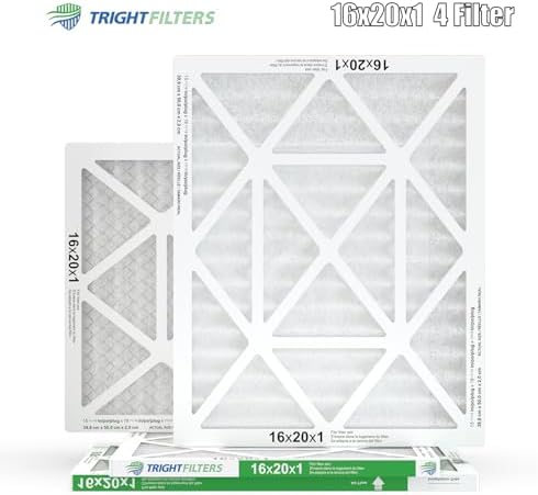 16x20x1 Air Filter 4 Pack, MERV 8 Pleated Dust Defense Air Filters Replacement Air Conditioner HVAC AC Furnace Filter, Durable and Lightweight