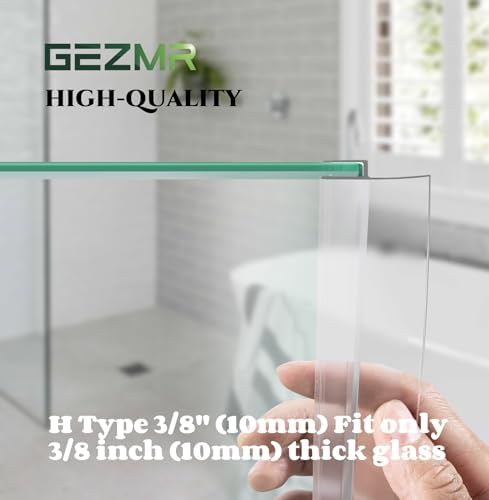 4-Pack Frameless Shower Door Side Seal Strip Shower Door Bottom Seal Shower Door Sweep for 3/8 Inch Thick Glass, Vertical H-Type Glass Door Seal Stop Leaks. (4-Pack x 45" Length)