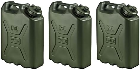 Scepter BPA Durable 5 Gallon 20 Liter Portable Military Water Storage Container for Camping, Outdoors and Emergency Management