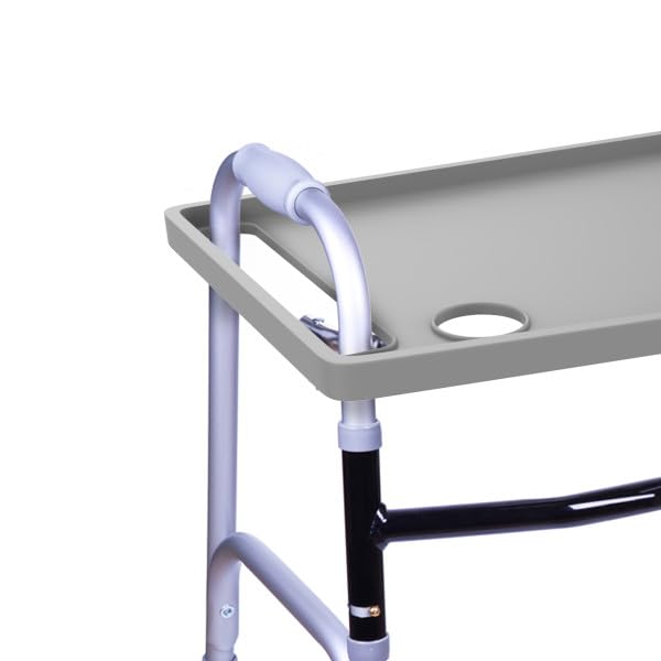 Walker Tray Table with 2 Cup Holders - Home Mobility Accessories by Bluestone (Gray)