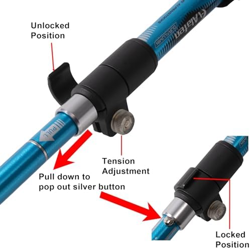 Walking Stick - Collapsible Trekking Pole for Men and Women,7075 Aluminum Hiking Stick for Seniors