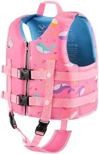 Pottwal Swim Vest for Kids - Swim Jacket for 1-2 Years (24-33LBS) - Buoyancy Aid Made of Neoprene & EPE - with Adjustable Crotch Strap
