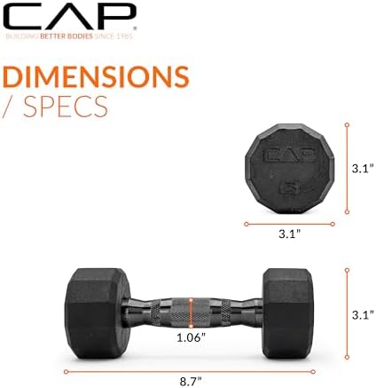 CAP Barbell Coated Dumbbell Weight | Multiple Options Pairs & Sets