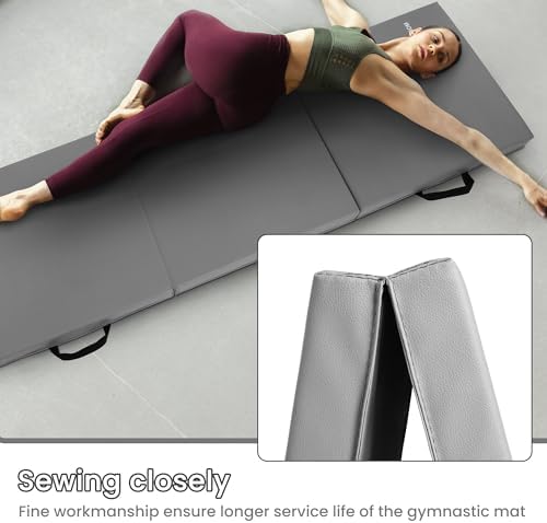 BalanceFrom Folding Gymnastics Mat Home Gym Floor Tumbling Equipment, Multicolor