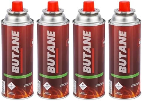 Pack of 4 Butane Fuel Cylinders| 8oz Butane Canisters for Portable Stove | Butane Torch Replacement Canisters