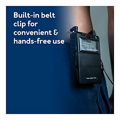 Roscoe Medical TENS Unit and EMS Muscle Stimulator, Twin Stim - OTC TENS Machine for Back Pain Relief, Lower Back Pain Relief, Neck Pain, or Sciatica Pain Relief, Clinical Strength Stim Machine