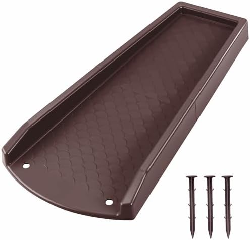 Splash Blocks for Gutters Downspouts, 24" Downspout Extensions for Rain Water Drainage, Thickened Gutter Splash Guard with Fixing Piles(1 Pack, Brown)