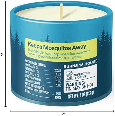 Cliganic Natural Mosquito Repellent Candle (Pack of 2) | Citronella, DEET Free, Essential Oil Infused for Outdoor, Camping | Burns 18 Hours