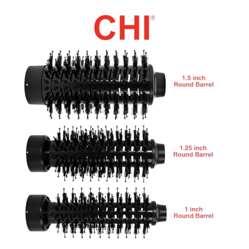 CHI 3-in-1 Round Blowout Brush, Hair Dryer Brush For Smooth, Frizz-Free Hair, 3 Interchangeable Brush Heads & Adjustable Heat Settings