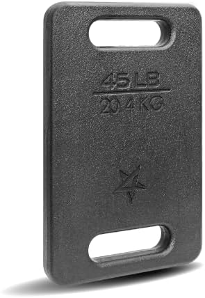 Yes4All Cast Iron Ruck Weight, Weighted Plate for Rucking, Swings, Squat, Strength Training - Multiple Weights: 10LB to 45LB