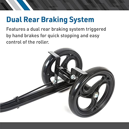 BodyMed Knee Walker for Injuries with Dual Brakes, Detachable Fabric Basket & Knee Pad Cover - Collapsible and Adjustable Scooter, Broken Leg Caddy, Alternative to Crutches