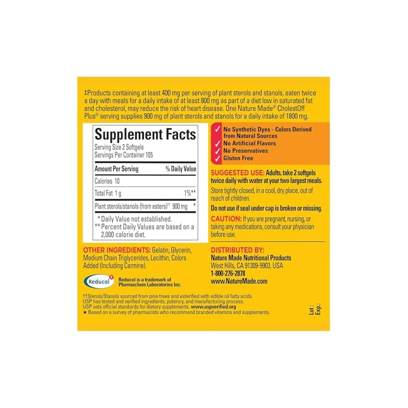 CholestOff Plus, clinially Proven to Lower Cholesterol, 210 Softgels, 52 Day Supply