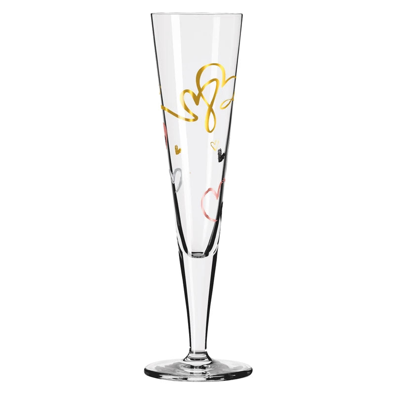 Ritzenhoff 6031004 Champagne Glass 200 ml - Goldnacht Duett F23 Series - 2 x Designer Piece with Real Gold - Made in Germany