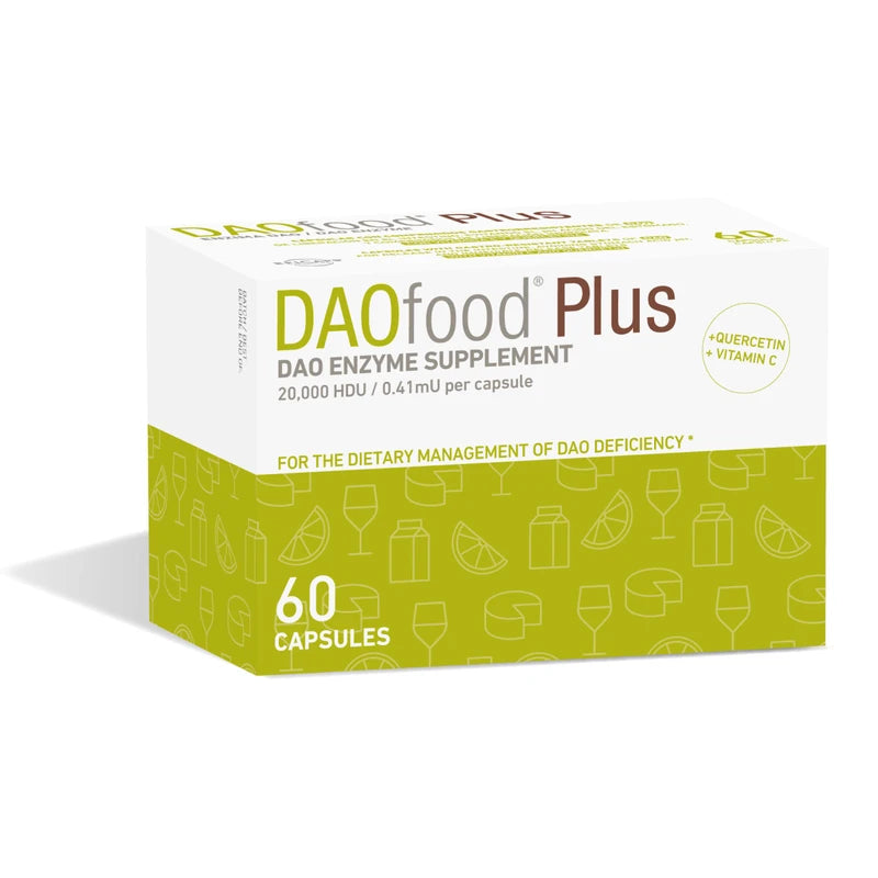 DR Healthcare DAOfood Plus - Dietary Management of DAO Deficiency/Histamine Intolerance - 60 EFICAPS Capsules with Gastro-Resistant Tablets - DAO Enzyme, Quercetin and Vitamin C