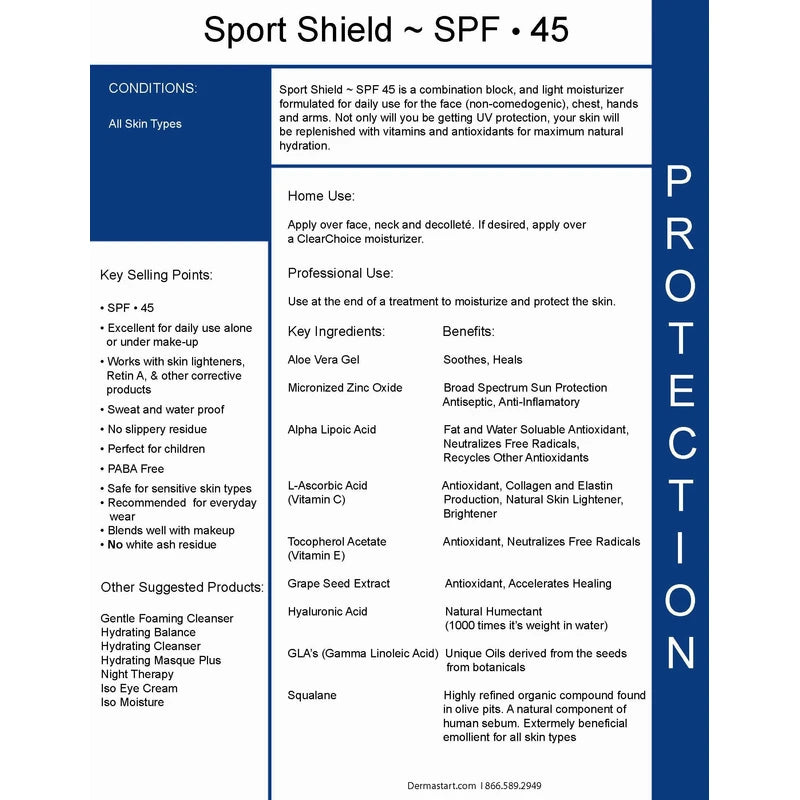 ClearChoice Sport Shield Sunscreen - Natural Face Sunscreen for Daily Use, SPF 45-4 Ounces