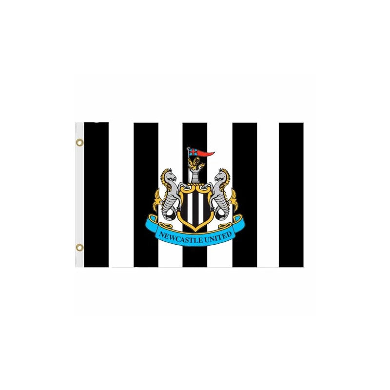 GIFTS 4 ALL Official Giant Newcastle Football Crest Flag, Newcastle Banner 5ft x 3ft, Newcastle Football Fans Souvenir Flag, Newcastle Match Day Flag