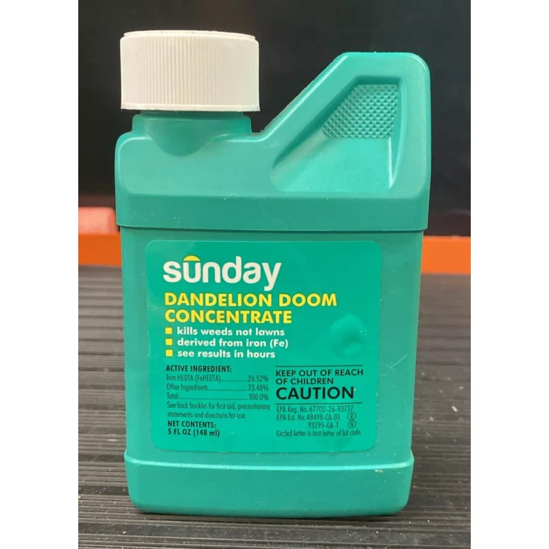 Sunday New Sunday Dandelion Doom Concentrate Weed Killer 5 oz Pack Derived From Iron