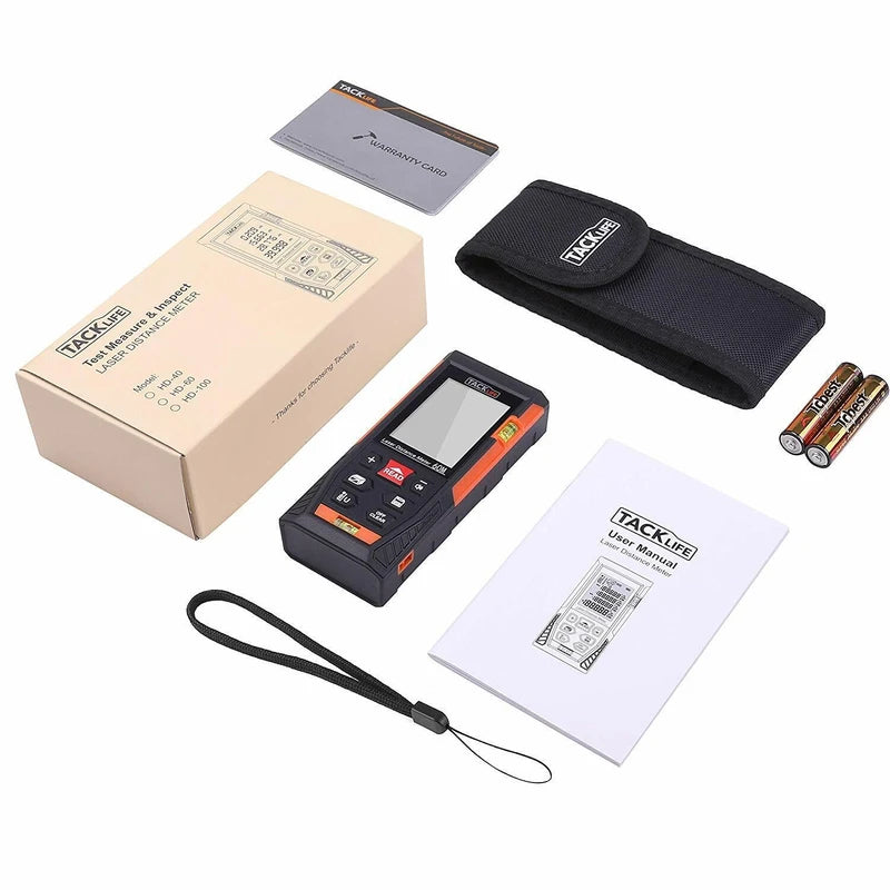 Tacklife HD60 Classic Laser Measure 196Ft M/In/Ft Mute Laser Distance Meter with