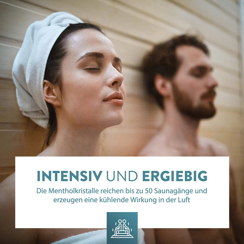 FJORLAND® - Menthol Crystals 100g - Premium Quality for Sauna - Crystals Made of Menthol - Sauna Infusions - In Resealable Tin - 100% Natural Ingredients