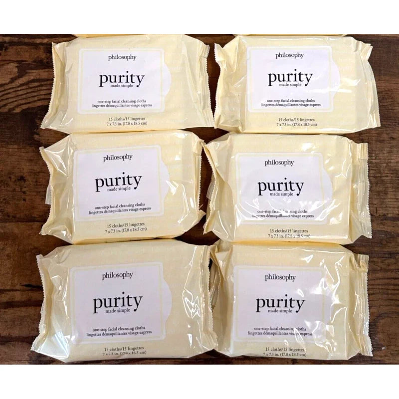 Philosophy 6 Philosophy Purity One-Step Facial Cleansing Cloths 15 cloths each NEW SEALED