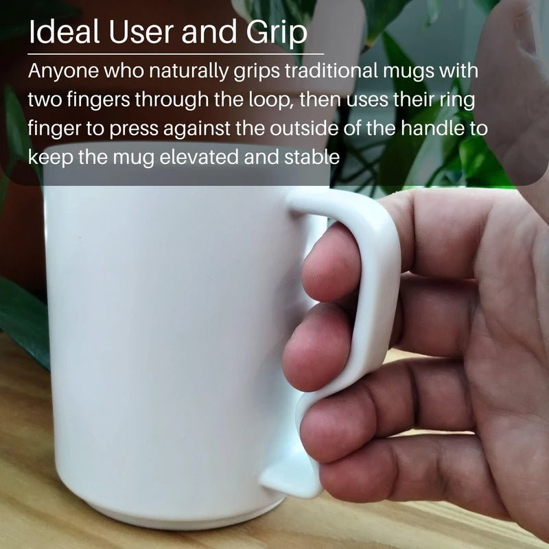 Ergonomic Coffee Mug, No-Slip Grip, More Comfortable than Traditional Mugs (Sea Foam, 1)