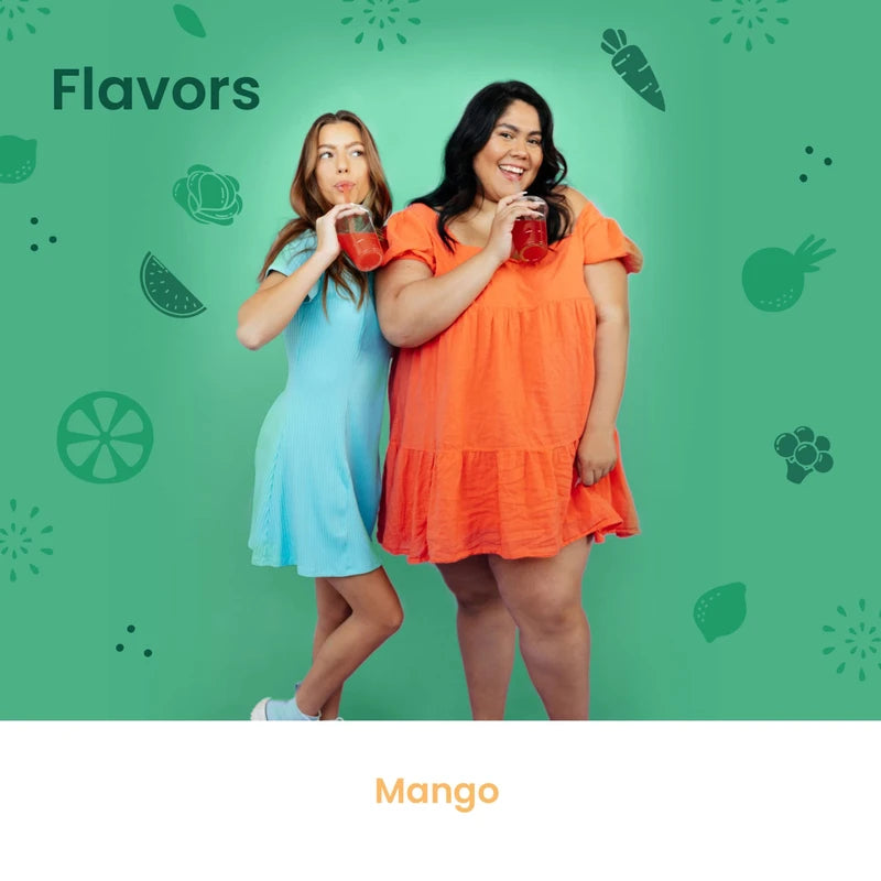 MIXHERS Hergreens - Greens & Veggie Powder - Made from Whole Foods - with Digestive Enzymes & Kale - Nutrition Designed for Women - Support Heart & Liver - 15 Drink Packets - Mango