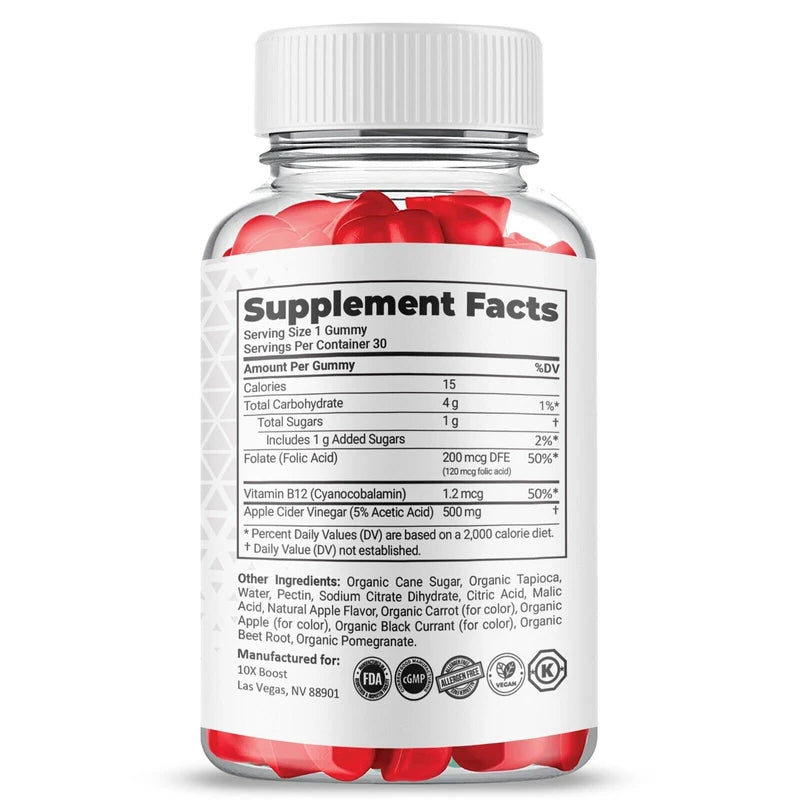 X10 Boost Keto ACV Gummies, X10 Gummies Maximum Strength Official (5 Pack)