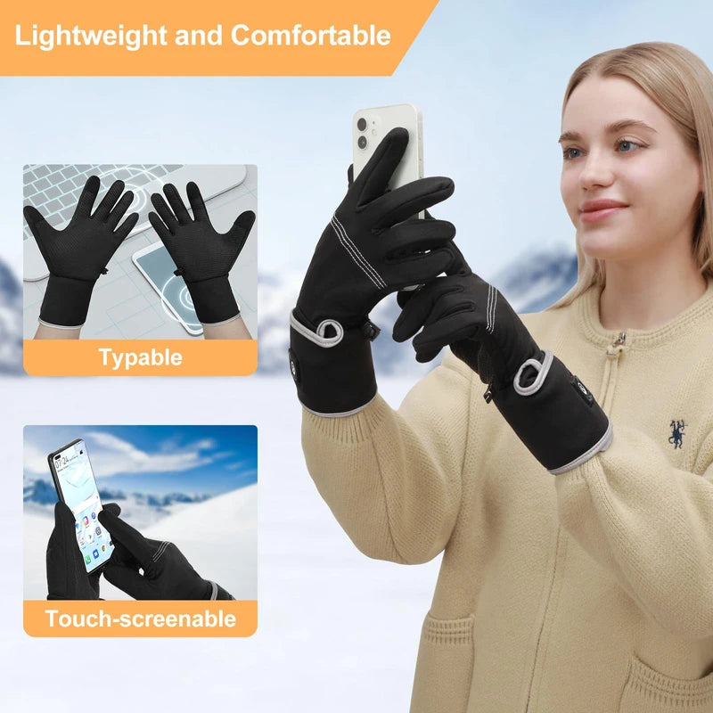 BARCHI Heated Gloves for Men and Women, Rechargeable Heated Gloves, Electric Hand Warmers, Suitable for Winter Riding, Cycling, Skiing, Running, Work, etc.