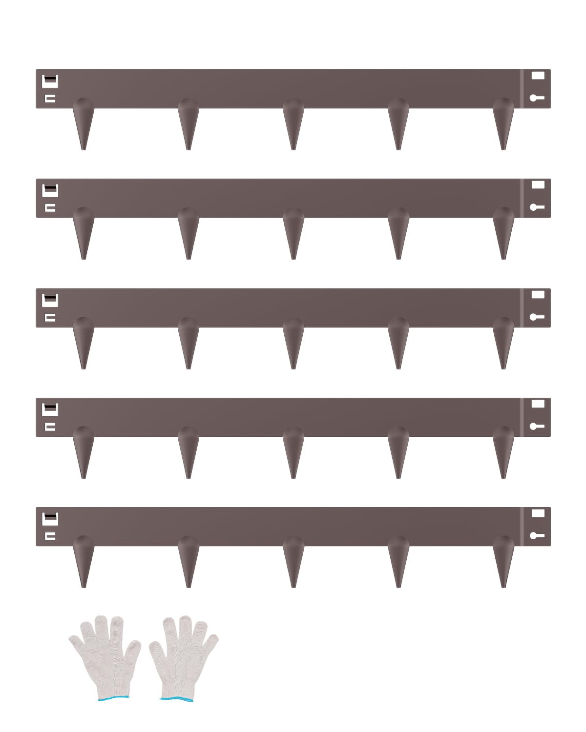 VEVOR Steel Landscape Edging, 5 Packs 39 x 3 in Rust-Resistant Metal Landscape Edging, Bendable Garden Edging Border, Heavy Duty Lawn Edging, Easy-to-Install, Flower Bed Yard Pathway Divider Brown