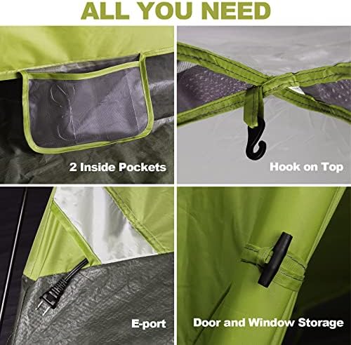 2/4-Person Family Dome Tent with Removable Rain-Fly, Easy Set Up Portable Camping Tent for Backpacking Hiking Backyard Outdoor, Green/Blue/2-person/4-person