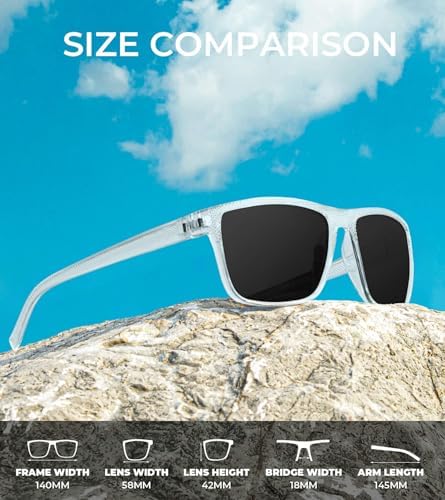 KALIYADI Polarized Sunglasses for Men, Lightweight Sun Glasses with UV Protection for Driving Fishing Golf