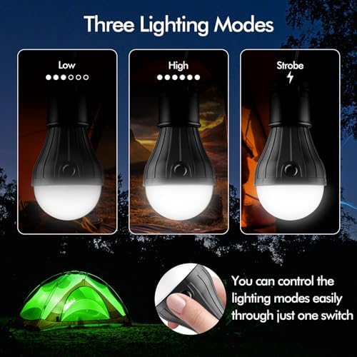Tent Lamp Portable LED Tent Lights 5 Packs Hook Hurricane Emergency Lights LED Camping Light Bulb Camping Tent Lantern Bulb Camping Equipment for Camping Hiking Backpacking Fishing Outage
