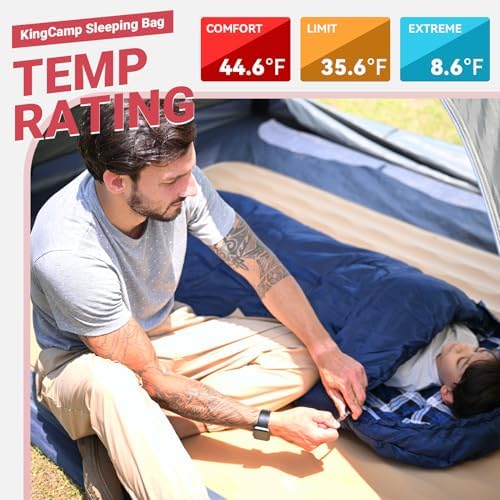 KingCamp Sleeping-Bags Kids Sleeping Bag Flannel Lined Cold Weather 3-4 Season Sleeping Bag for Teens Youth Child Boys Girls