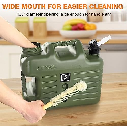 5 Gallon Water Jug, Camping Water Container BPA Free Water Storage with Spigot No Leakage Portable Emergency Water Tank for Outdoor Hiking Camping Picnic Supplies