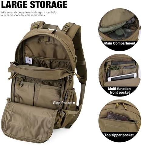 Mardingtop Small Tactical Backpack,Molle Hiking Backpack for Backpacking,Cycling and Biking,25L Backpack