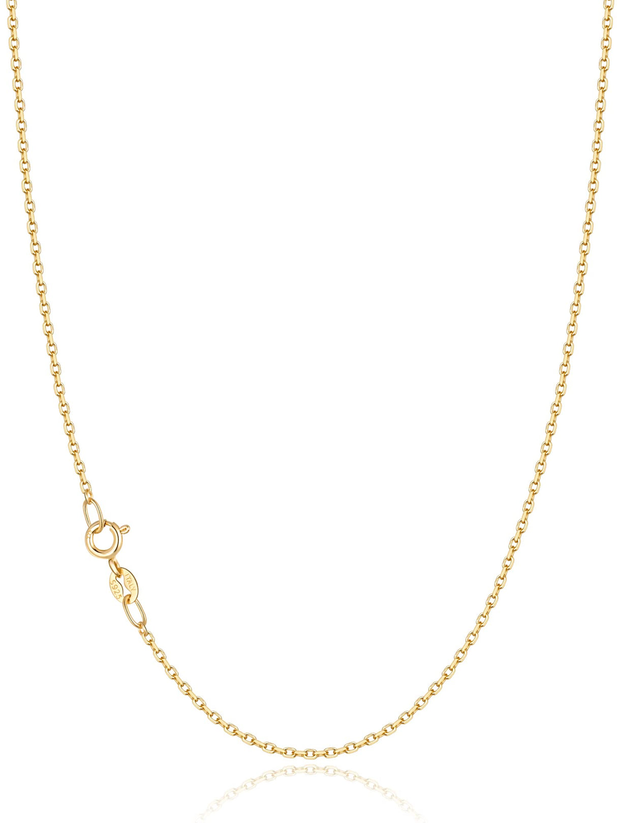 Jewlpire 18k Gold Plated Chain Necklace for Women, 1.2mm Cable Chains 18k Gold Plated Chain for Women Sturdy & Shiny Women's Chain Necklaces, 22 Inches