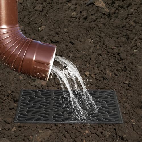 Gutter Downspout Extensions Big Kit, Catch Basin + 2pcs Pipes, Low Profile Downspout Extender - Each Flexible Pipe is 8.2ft - can be Connected into a Whole. Protect Foundation.(Black)