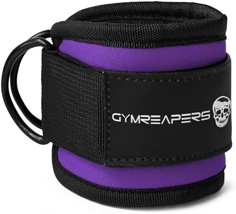 Gymreapers Ankle Straps (Pair) For Cable Machine Kickbacks, Glute Workouts, Lower Body Exercises - Adjustable Leg Straps with Neoprene Padding
