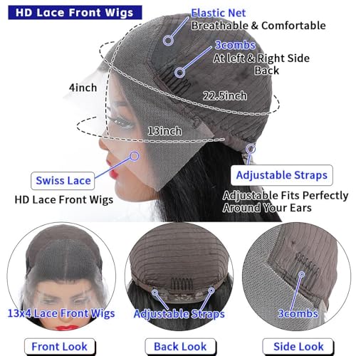 AIRDOT 30 Inch Body Wave Lace Front Wigs Human Hair 200% Density Frontal Wigs Human Hair Wigs for Women 13x4 HD Lace Front Wigs Human Hair Pre Plucked with Baby Hair