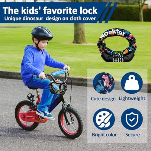 NDakter Bike Chain Lock, 5 Digit Combination Heavy Duty Anti Theft Bicycle Chain Lock,2.62/3.2/4.27/5/6Ft Long Security Resettable Bike Locks for Bike, Bicycle, Scooter, Door, Gate, Fence-4/6mm Thick