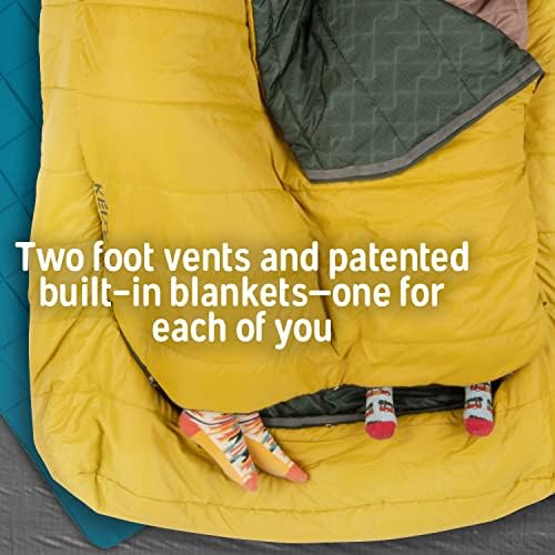 Kelty Tru.Comfort Doublewide 20 Degree Sleeping Bag – Two Person Synthetic Camping Sleeping Bag for Couples & Family Camping