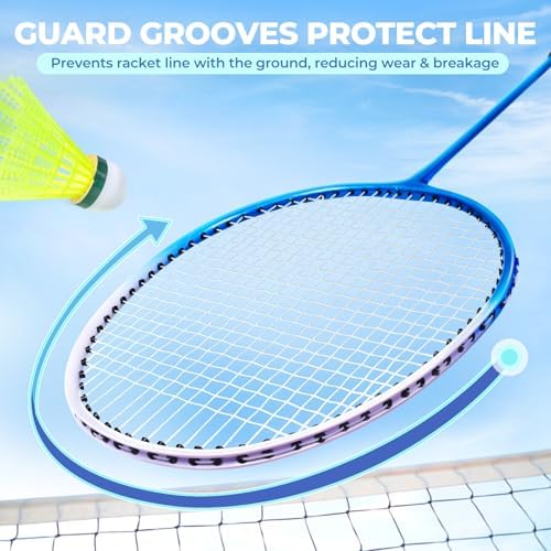 HIRALIY Badminton Rackets Set for Backyards, Lightweight Badminton Set of 2/4, Includ Rackets, Birdies, 1 Carrying Bag, Outdoor Games for Adults Family Kids Beginners