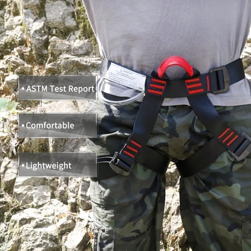 NewDoar Climbing Harness, Mountaineering Rock Climbing Harness, Half Body Harness for Rappelling Fire Rescuing Tree Climbing