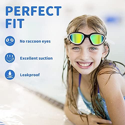 ZIONOR Kids Swim Goggles, G1 MINI UV Protection Anti-Fog Polarized Swimming Goggles for Age 6-14