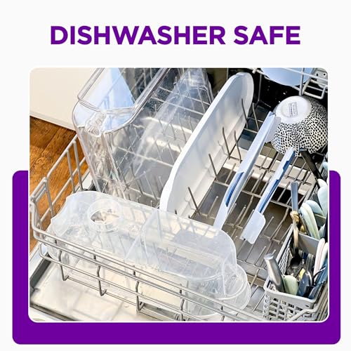 PUR 30-Cup Water Filter Dispenser with 1 Genuine PUR Filter, Large 30-Cup Capacity, 2-in-1 Powerful, Faster Filtration, Lasts 2 Months or 40 Gallons, Dishwasher Safe, White/Blue (DS1800Z)